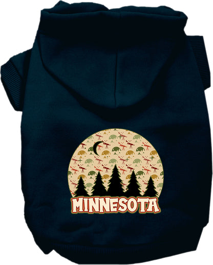 Pet Dog & Cat Screen Printed Hoodie for Small to Medium Pets (Sizes XS-XL), "Minnesota Under The Stars"