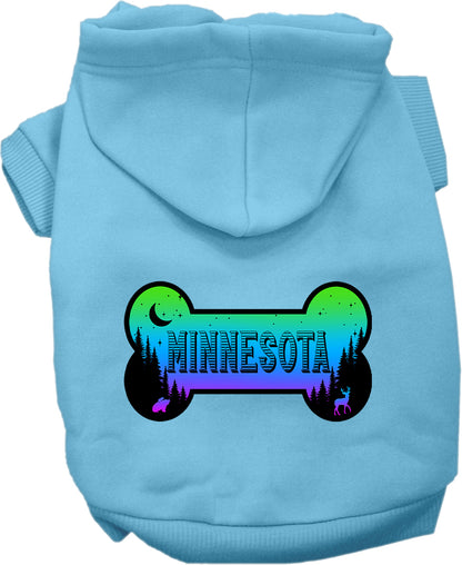 Pet Dog & Cat Screen Printed Hoodie for Small to Medium Pets (Sizes XS-XL), "Minnesota Mountain Shades"