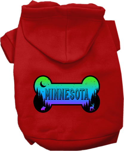 Pet Dog & Cat Screen Printed Hoodie for Small to Medium Pets (Sizes XS-XL), "Minnesota Mountain Shades"