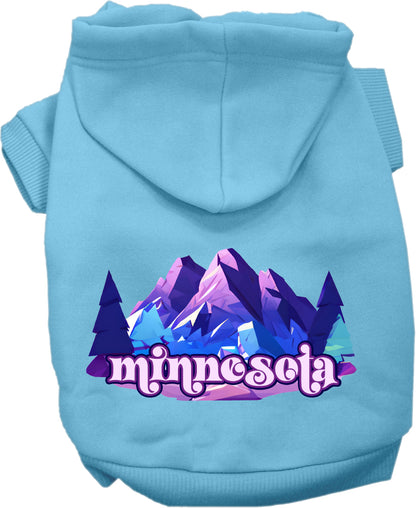 Pet Dog & Cat Screen Printed Hoodie for Small to Medium Pets (Sizes XS-XL), "Minnesota Alpine Pawscape"