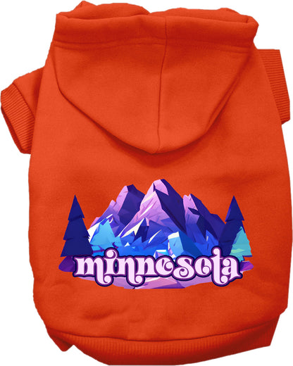 Pet Dog & Cat Screen Printed Hoodie for Small to Medium Pets (Sizes XS-XL), "Minnesota Alpine Pawscape"