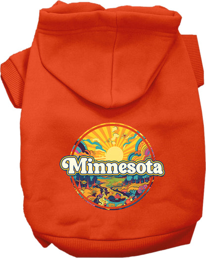 Pet Dog & Cat Screen Printed Hoodie for Small to Medium Pets (Sizes XS-XL), "Minnesota Trippy Peaks"