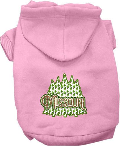 Pet Dog & Cat Screen Printed Hoodie for Small to Medium Pets (Sizes XS-XL), "Missouri Woodland Trees"