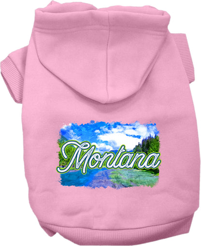 Pet Dog & Cat Screen Printed Hoodie for Small to Medium Pets (Sizes XS-XL), "Montana Summer"