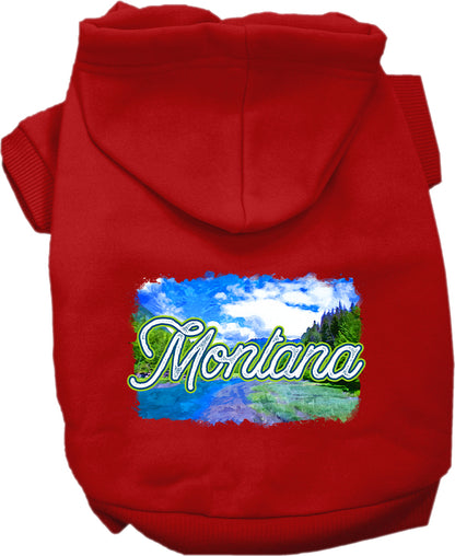 Pet Dog & Cat Screen Printed Hoodie for Small to Medium Pets (Sizes XS-XL), "Montana Summer"