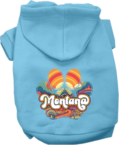 Pet Dog & Cat Screen Printed Hoodie for Small to Medium Pets (Sizes XS-XL), "Montana Groovy Summit"