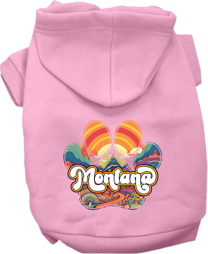 Pet Dog & Cat Screen Printed Hoodie for Small to Medium Pets (Sizes XS-XL), "Montana Groovy Summit"