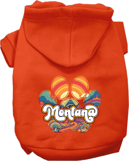 Pet Dog & Cat Screen Printed Hoodie for Small to Medium Pets (Sizes XS-XL), "Montana Groovy Summit"