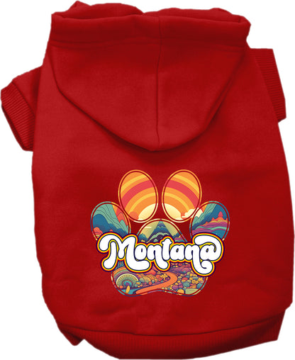 Pet Dog & Cat Screen Printed Hoodie for Small to Medium Pets (Sizes XS-XL), "Montana Groovy Summit"