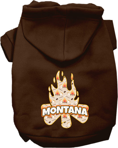 Pet Dog & Cat Screen Printed Hoodie for Small to Medium Pets (Sizes XS-XL), "Montana Around The Campfire"