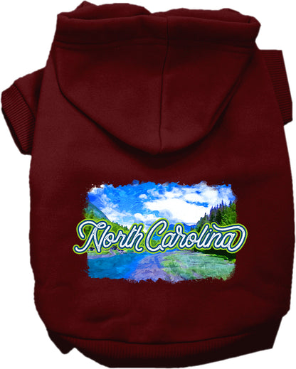 Pet Dog & Cat Screen Printed Hoodie for Small to Medium Pets (Sizes XS-XL), "North Carolina Summer"