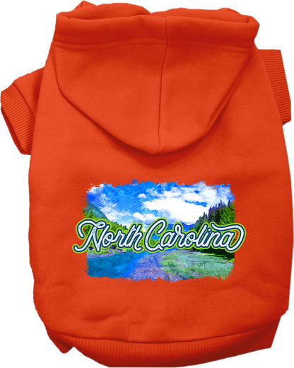 Pet Dog & Cat Screen Printed Hoodie for Small to Medium Pets (Sizes XS-XL), "North Carolina Summer"