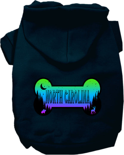 Pet Dog & Cat Screen Printed Hoodie for Small to Medium Pets (Sizes XS-XL), "North Carolina Mountain Shades"