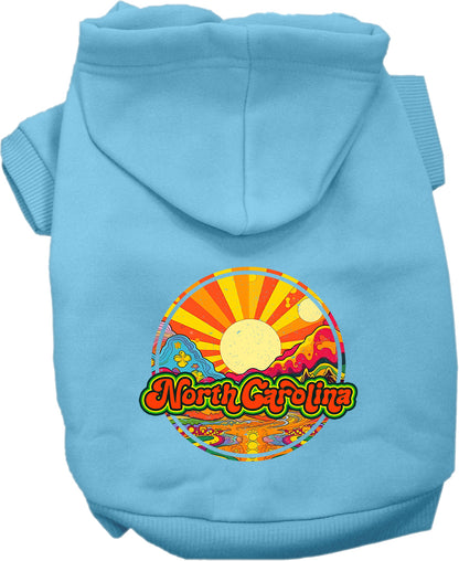 Pet Dog & Cat Screen Printed Hoodie for Small to Medium Pets (Sizes XS-XL), "North Carolina Mellow Mountain"