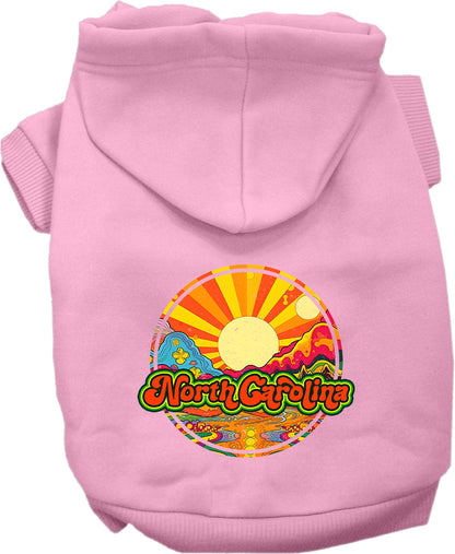 Pet Dog & Cat Screen Printed Hoodie for Small to Medium Pets (Sizes XS-XL), "North Carolina Mellow Mountain"