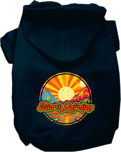 Pet Dog & Cat Screen Printed Hoodie for Small to Medium Pets (Sizes XS-XL), "North Carolina Mellow Mountain"