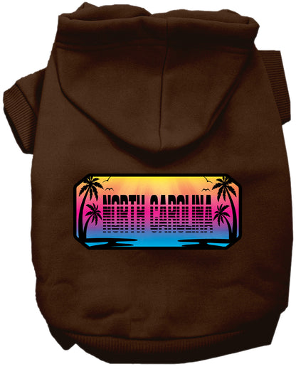 Pet Dog & Cat Screen Printed Hoodie for Small to Medium Pets (Sizes XS-XL), "North Carolina Beach Shades"