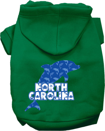 Pet Dog & Cat Screen Printed Hoodie for Small to Medium Pets (Sizes XS-XL), "North Carolina Blue Dolphins"