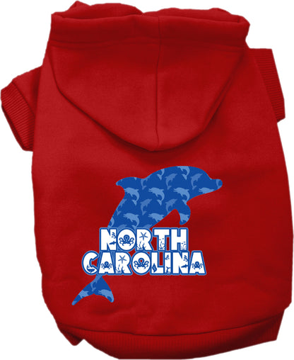 Pet Dog & Cat Screen Printed Hoodie for Small to Medium Pets (Sizes XS-XL), "North Carolina Blue Dolphins"