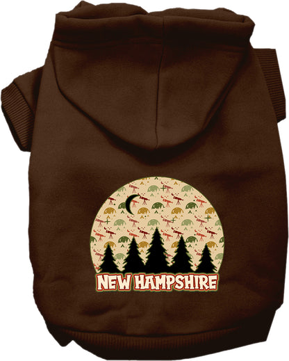 Pet Dog & Cat Screen Printed Hoodie for Small to Medium Pets (Sizes XS-XL), "New Hampshire Under The Stars"