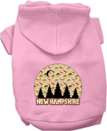 Pet Dog & Cat Screen Printed Hoodie for Small to Medium Pets (Sizes XS-XL), "New Hampshire Under The Stars"