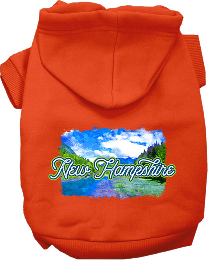 Pet Dog & Cat Screen Printed Hoodie for Small to Medium Pets (Sizes XS-XL), "New Hampshire Summer"