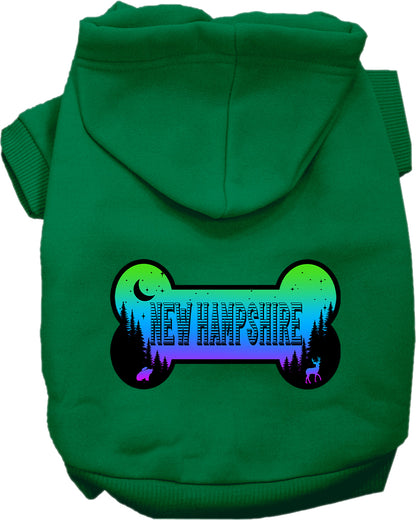 Pet Dog & Cat Screen Printed Hoodie for Small to Medium Pets (Sizes XS-XL), "New Hampshire Mountain Shades"