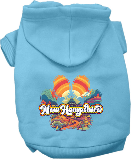 Pet Dog & Cat Screen Printed Hoodie for Small to Medium Pets (Sizes XS-XL), "New Hampshire Groovy Summit"