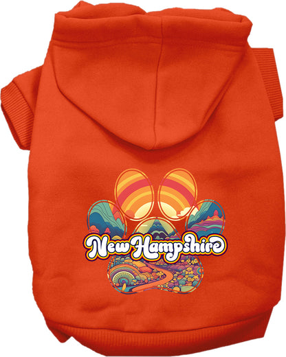 Pet Dog & Cat Screen Printed Hoodie for Small to Medium Pets (Sizes XS-XL), "New Hampshire Groovy Summit"