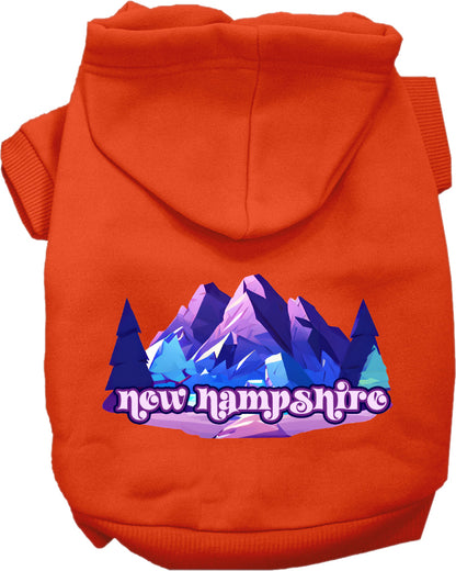 Pet Dog & Cat Screen Printed Hoodie for Small to Medium Pets (Sizes XS-XL), "New Hampshire Alpine Pawscape"