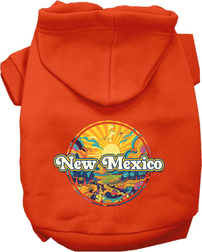 Pet Dog & Cat Screen Printed Hoodie for Small to Medium Pets (Sizes XS-XL), "New Mexico Trippy Peaks"