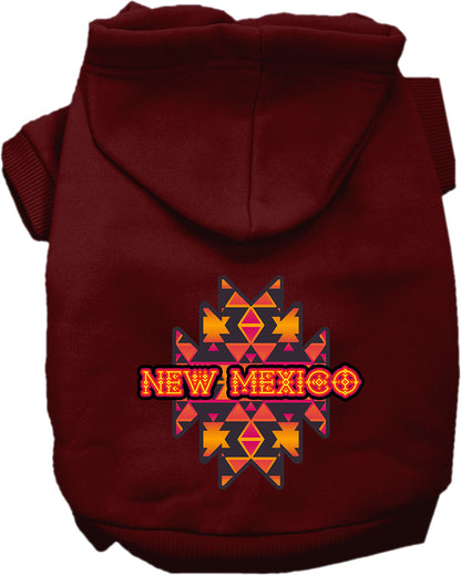 Pet Dog & Cat Screen Printed Hoodie for Small to Medium Pets (Sizes XS-XL), "New Mexico Navajo Tribal"