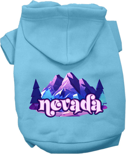 Pet Dog & Cat Screen Printed Hoodie for Small to Medium Pets (Sizes XS-XL), "Nevada Alpine Pawscape"