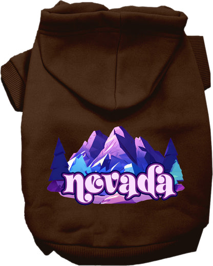 Pet Dog & Cat Screen Printed Hoodie for Small to Medium Pets (Sizes XS-XL), "Nevada Alpine Pawscape"