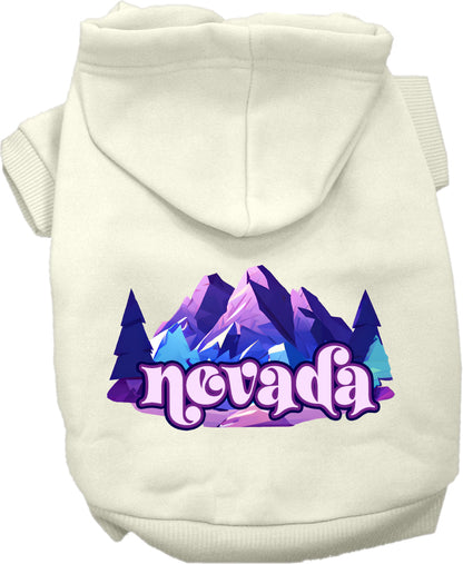 Pet Dog & Cat Screen Printed Hoodie for Small to Medium Pets (Sizes XS-XL), "Nevada Alpine Pawscape"