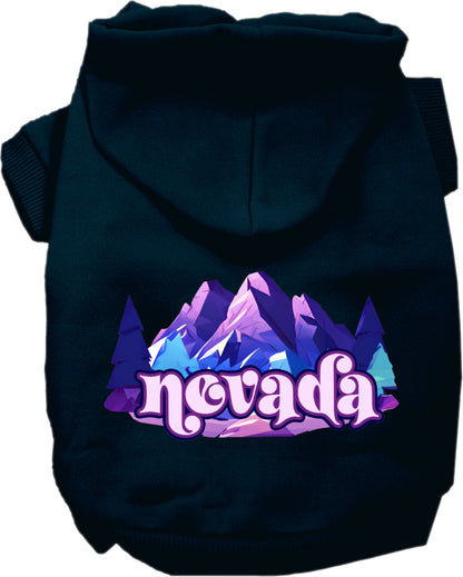 Pet Dog & Cat Screen Printed Hoodie for Small to Medium Pets (Sizes XS-XL), "Nevada Alpine Pawscape"