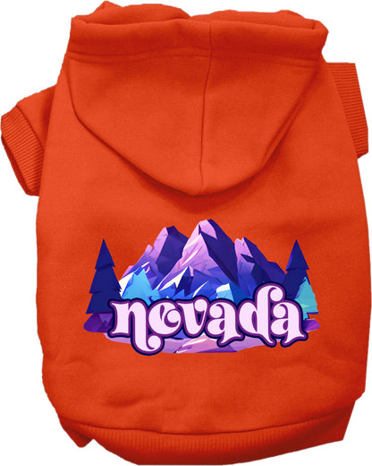 Pet Dog & Cat Screen Printed Hoodie for Small to Medium Pets (Sizes XS-XL), "Nevada Alpine Pawscape"