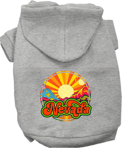 Pet Dog & Cat Screen Printed Hoodie for Small to Medium Pets (Sizes XS-XL), "Nevada Mellow Mountain"