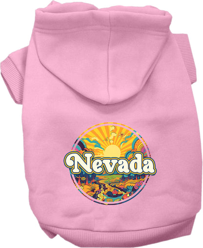 Pet Dog & Cat Screen Printed Hoodie for Small to Medium Pets (Sizes XS-XL), "Nevada Trippy Peaks"