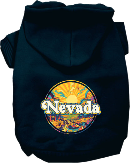 Pet Dog & Cat Screen Printed Hoodie for Small to Medium Pets (Sizes XS-XL), "Nevada Trippy Peaks"