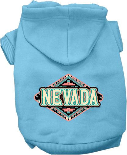 Pet Dog & Cat Screen Printed Hoodie for Small to Medium Pets (Sizes XS-XL), "Nevada Peach Aztec"