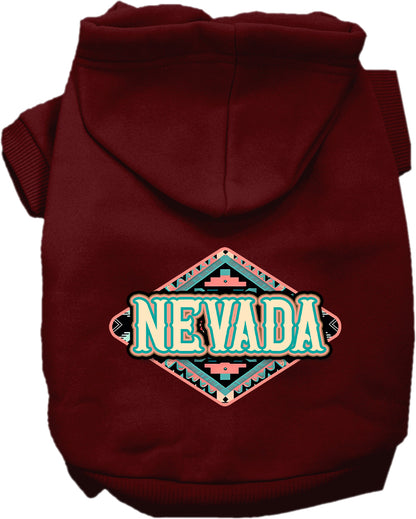 Pet Dog & Cat Screen Printed Hoodie for Small to Medium Pets (Sizes XS-XL), "Nevada Peach Aztec"