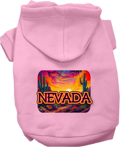 Pet Dog & Cat Screen Printed Hoodie for Small to Medium Pets (Sizes XS-XL), "Nevada Neon Desert"