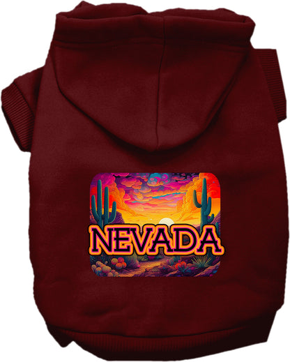 Pet Dog & Cat Screen Printed Hoodie for Small to Medium Pets (Sizes XS-XL), "Nevada Neon Desert"