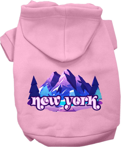 Pet Dog & Cat Screen Printed Hoodie for Small to Medium Pets (Sizes XS-XL), "New York Alpine Pawscape"