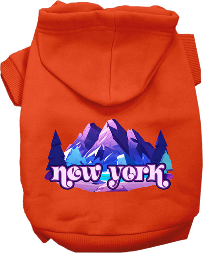 Pet Dog & Cat Screen Printed Hoodie for Small to Medium Pets (Sizes XS-XL), "New York Alpine Pawscape"