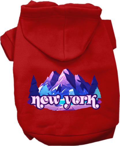 Pet Dog & Cat Screen Printed Hoodie for Small to Medium Pets (Sizes XS-XL), "New York Alpine Pawscape"