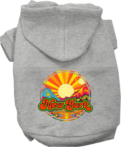 Pet Dog & Cat Screen Printed Hoodie for Small to Medium Pets (Sizes XS-XL), "New York Mellow Mountain"