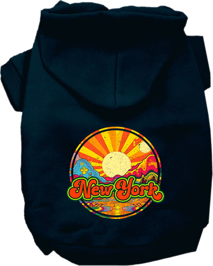 Pet Dog & Cat Screen Printed Hoodie for Small to Medium Pets (Sizes XS-XL), "New York Mellow Mountain"