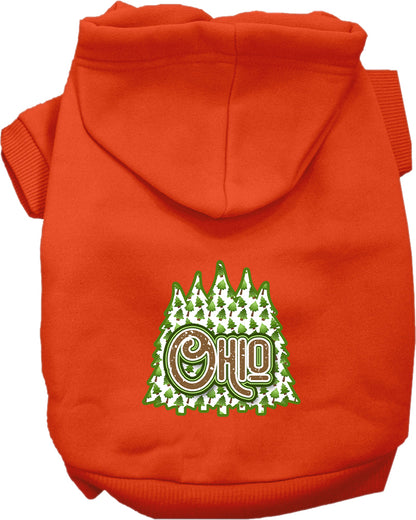 Pet Dog & Cat Screen Printed Hoodie for Small to Medium Pets (Sizes XS-XL), "Ohio Woodland Trees"